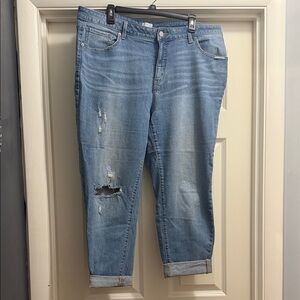 Time and Tru Light Blue Distressed Boyfriend Jeans